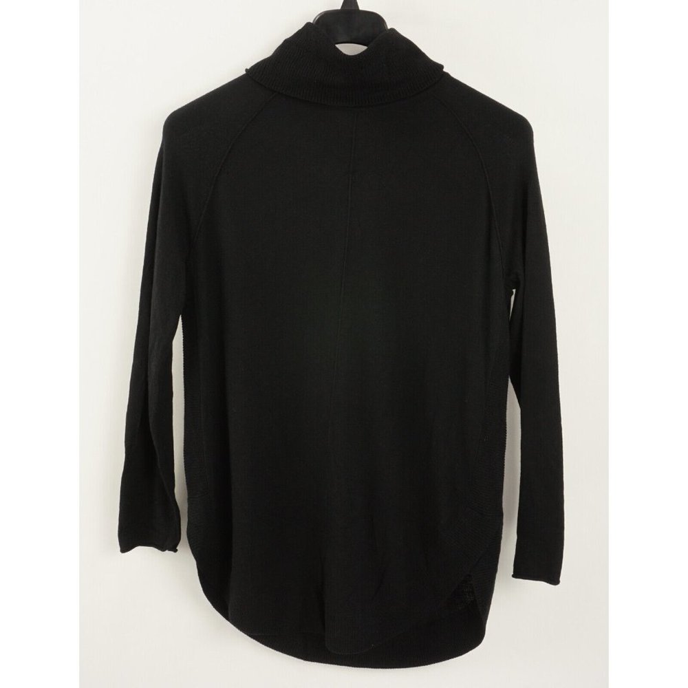 New Caslon Turtleneck Raglan Longline Sweater Womens Sizes XS / S / M Black Knit